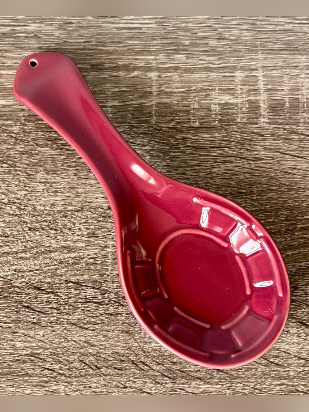 Longaberger Pottery Paprika Woven Traditions Spoon Rest Red